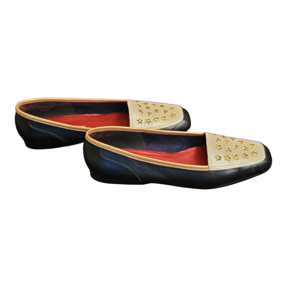 Enzo Angiolini Vero Cuoio Star Studded LeatherLoafers Flats. - Picture 4 of 12